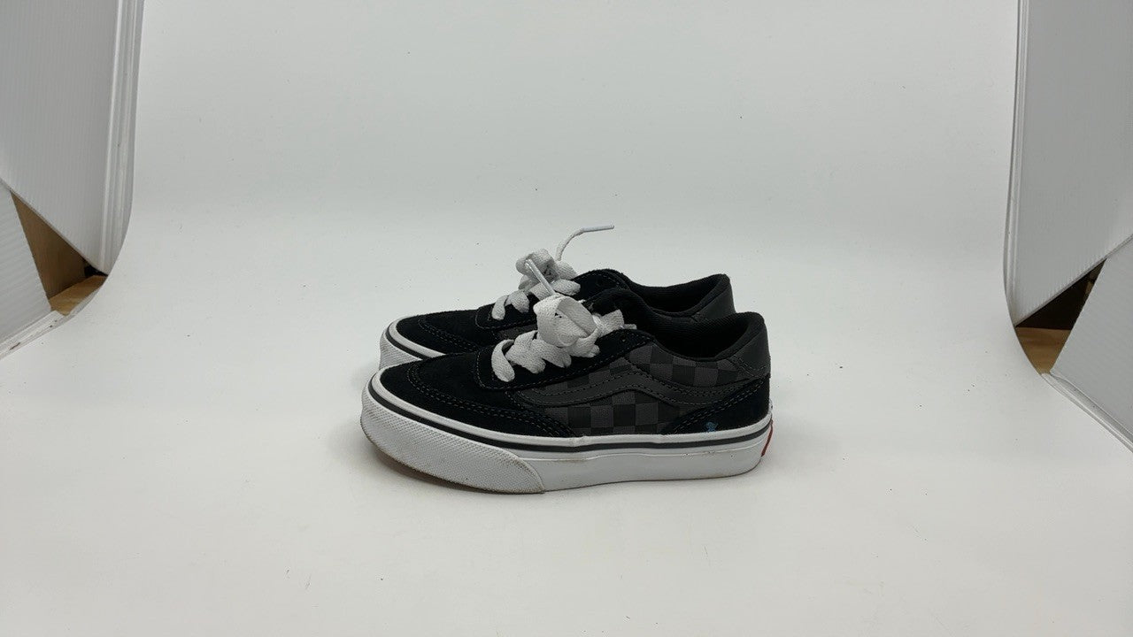 Vans Youth Brooklyn LS Sneakers, Checkerboard Black/Asphalt, Size 11.5
