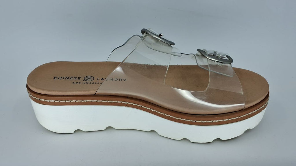 Chinese Laundry Women's SURFS UP Sandal, Clear, 8.5 US M