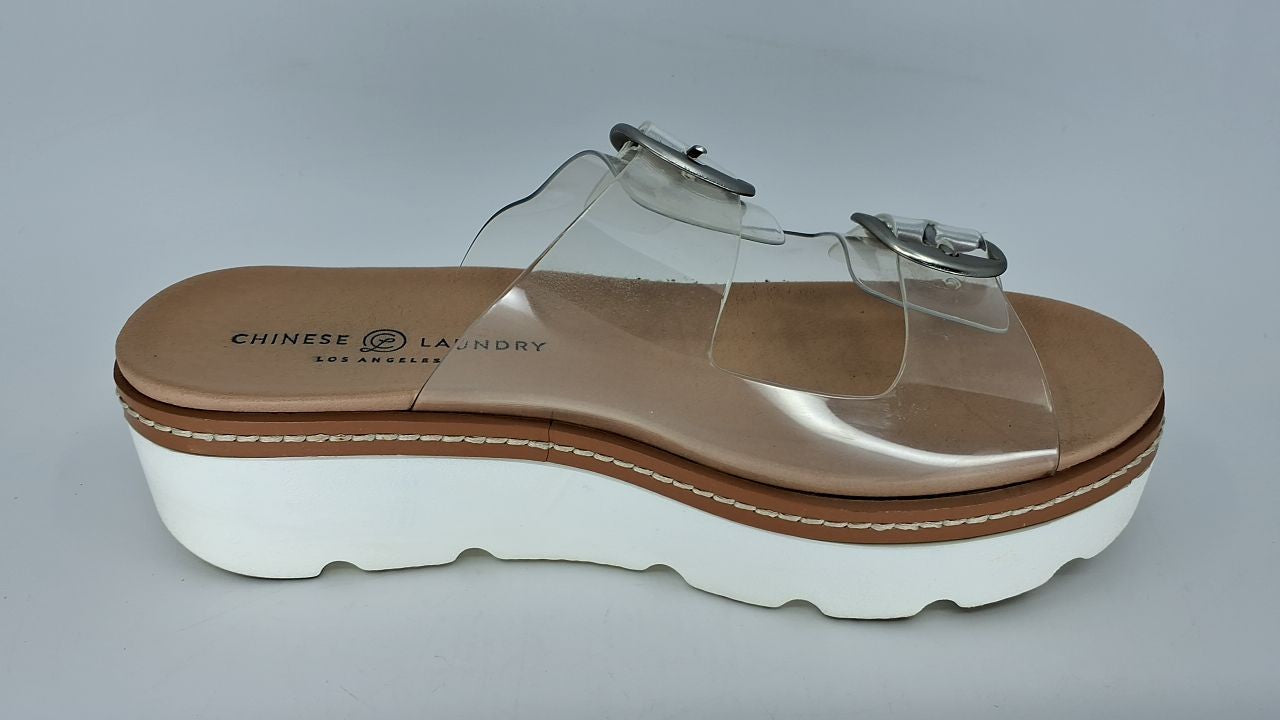 Chinese Laundry Women's SURFS UP Sandal, Clear, 8.5 US M