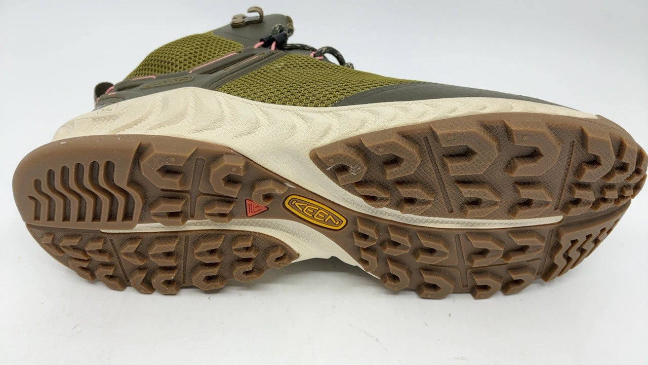 KEEN Women's NXIS Evo Mid Hiking Boots, 9 US, Olive Drab/Silver Birch