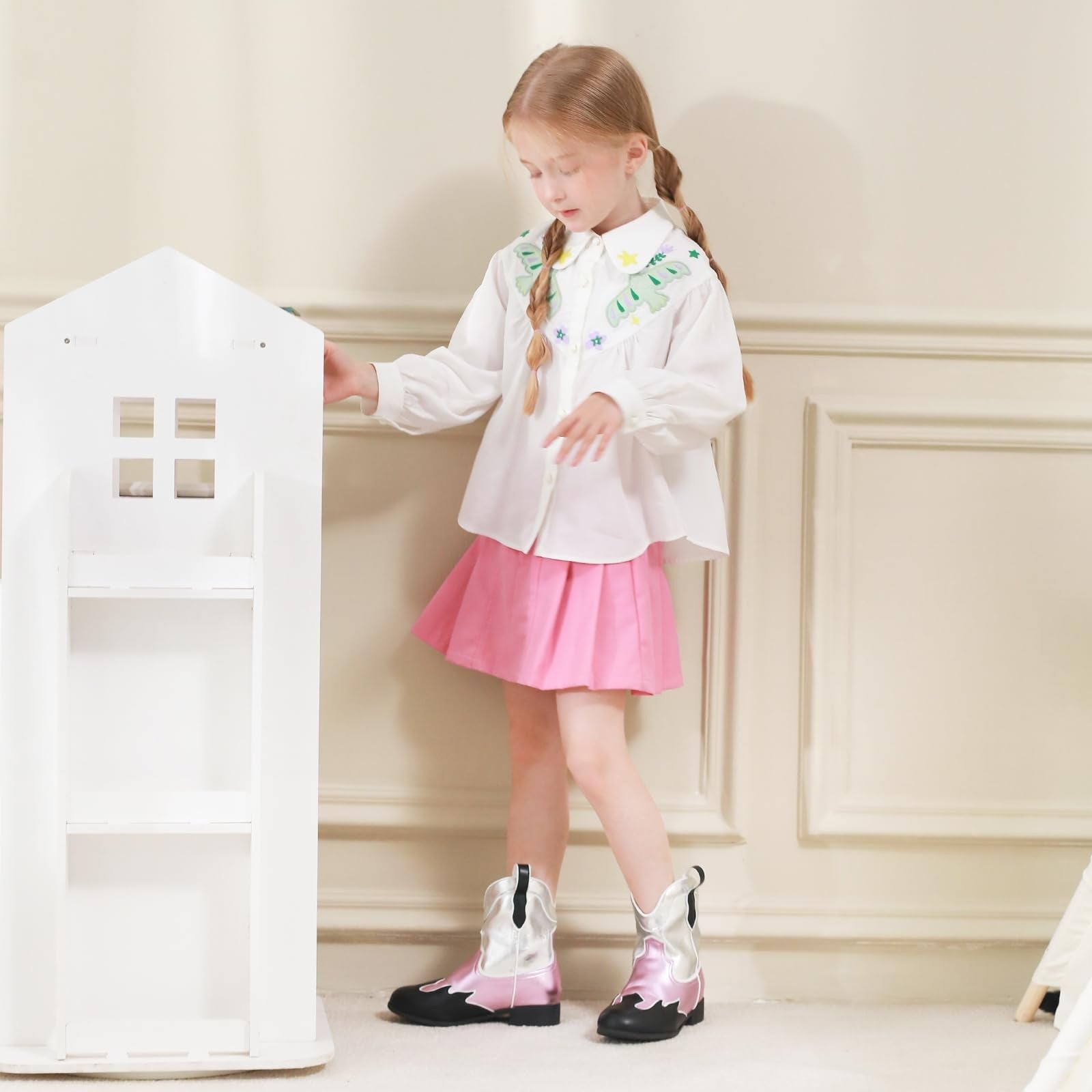 Cowgirl Ankle Boots Pink Toddler 11 Pull-On Western Style