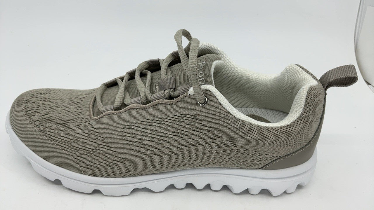 Propét Women's TravelActiv Sneakers Casual Lace-Up Shoes, Taupe, 9.5 Narrow