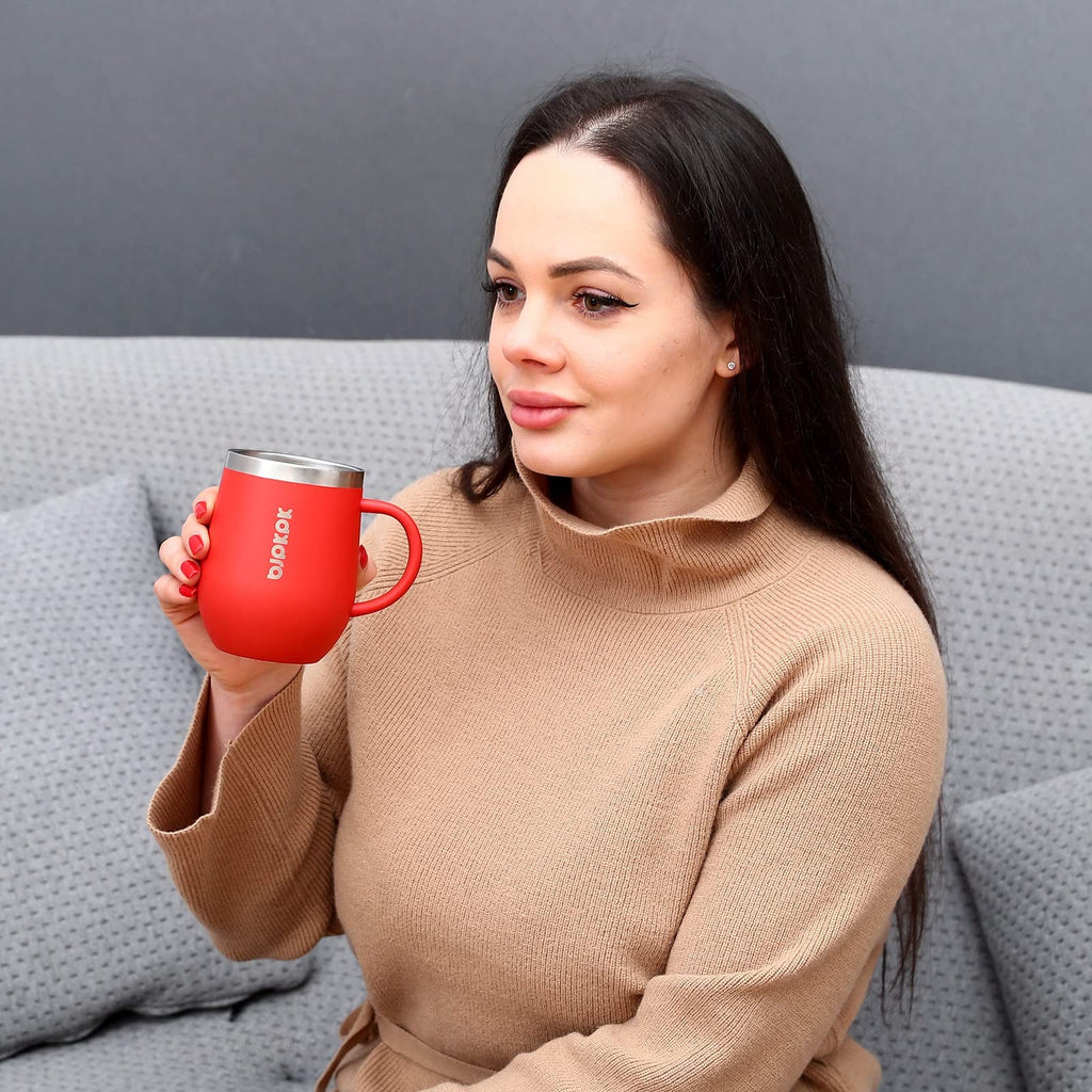 Insulated Coffee Tumblers 12 Oz, 2 Pcs, Stainless Steel, Turquoise