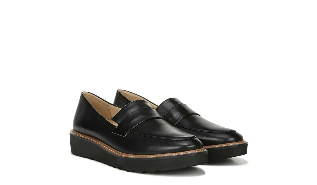 Naturalizer Womens Adaline Slip On Lightweight Loafer ,Black Leather, 8M