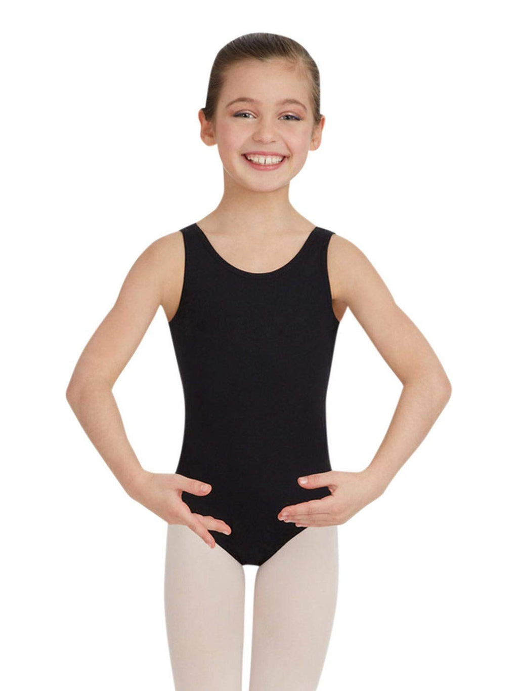 Capezio Big Girls' Tank Leotard, Black, M (8-10)