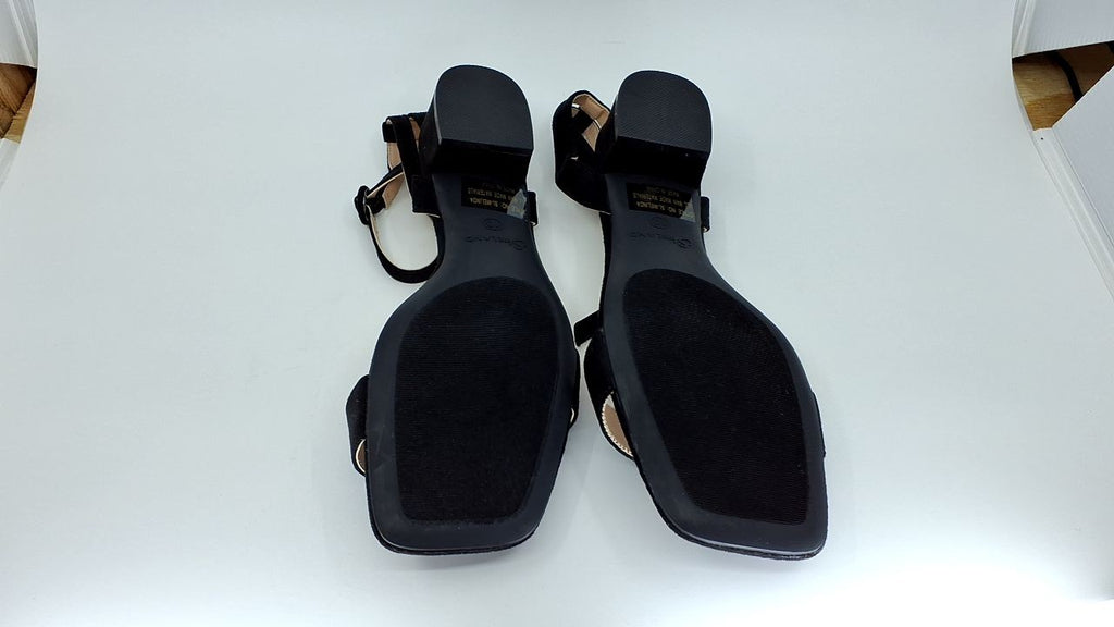 Size 10 Women's Dressy Sandals, 1 Inch Block Heel, Adjustable Ankle Strap