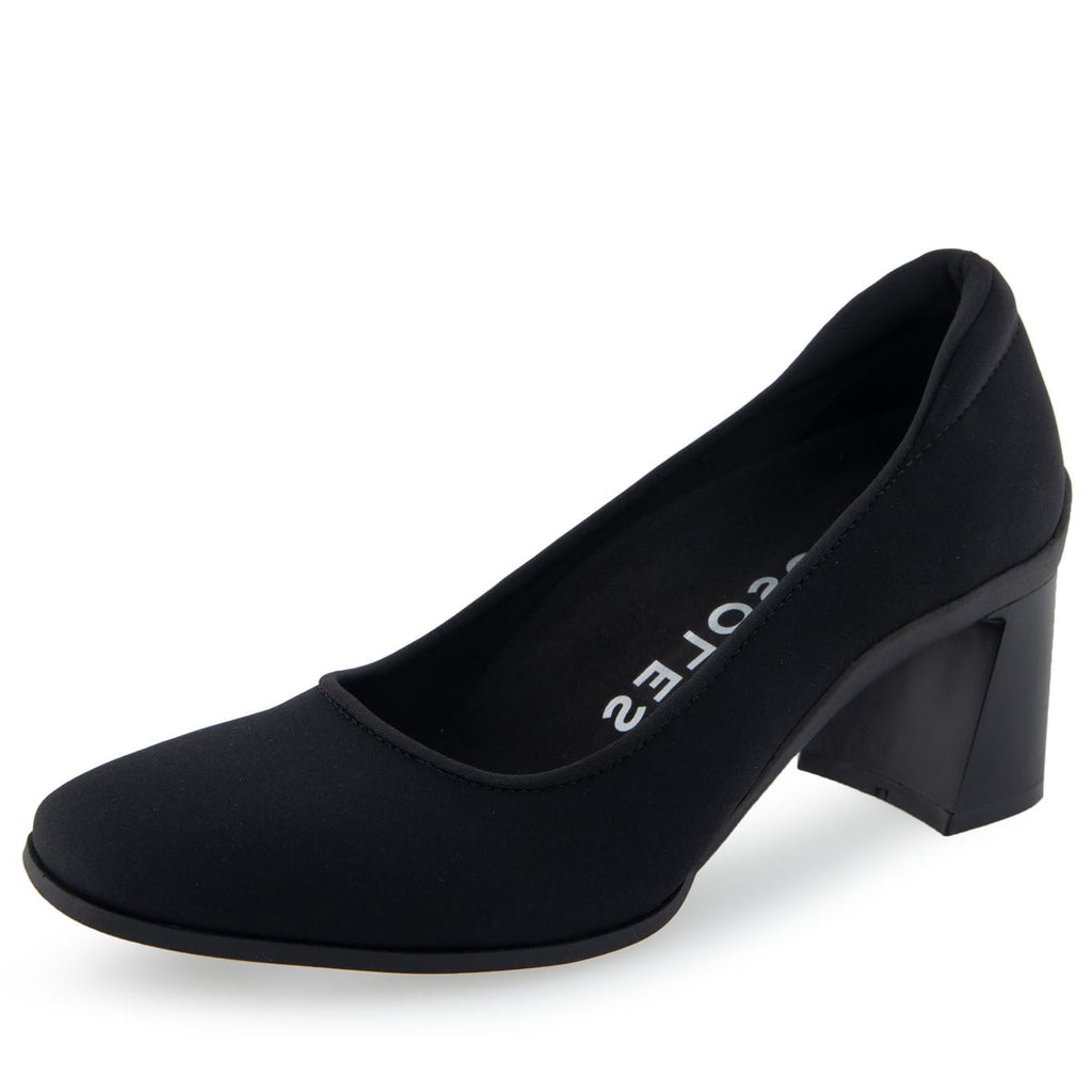 Aerosoles Casta Mid Heeled Pump, Black Stretch, 7.5W