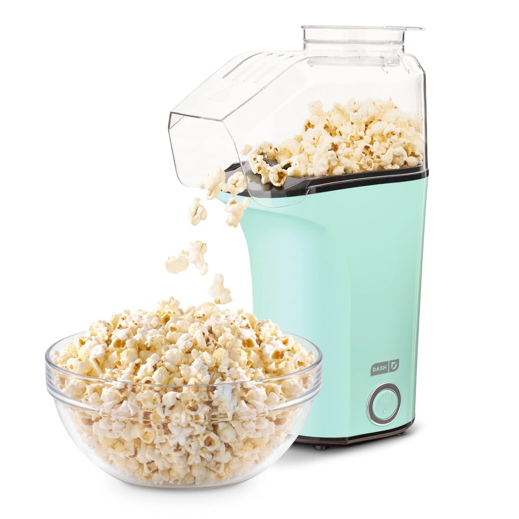 DASH Popcorn Maker 16 Cups Aqua Hot Air Popping Machine w/ Measuring Cup