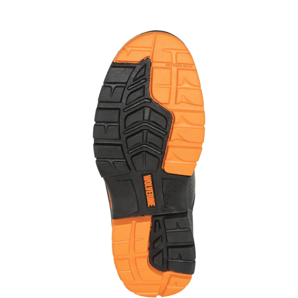 Wolverine Men's 6" Mid Composite Toe Waterproof Boot Black/Orange 10.5 X-Wide