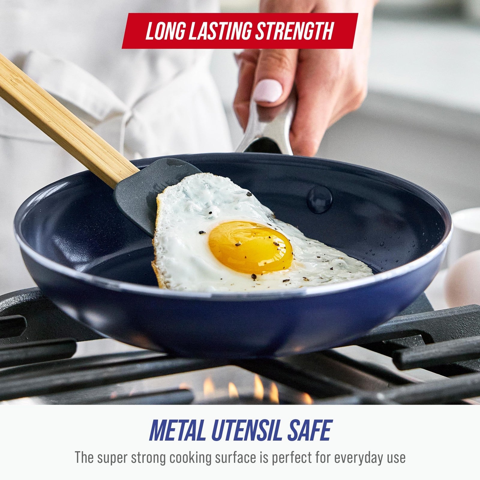 Blue Diamond Nonstick Frying Pan, 8 Inch, Toxin-Free, Dishwasher Safe