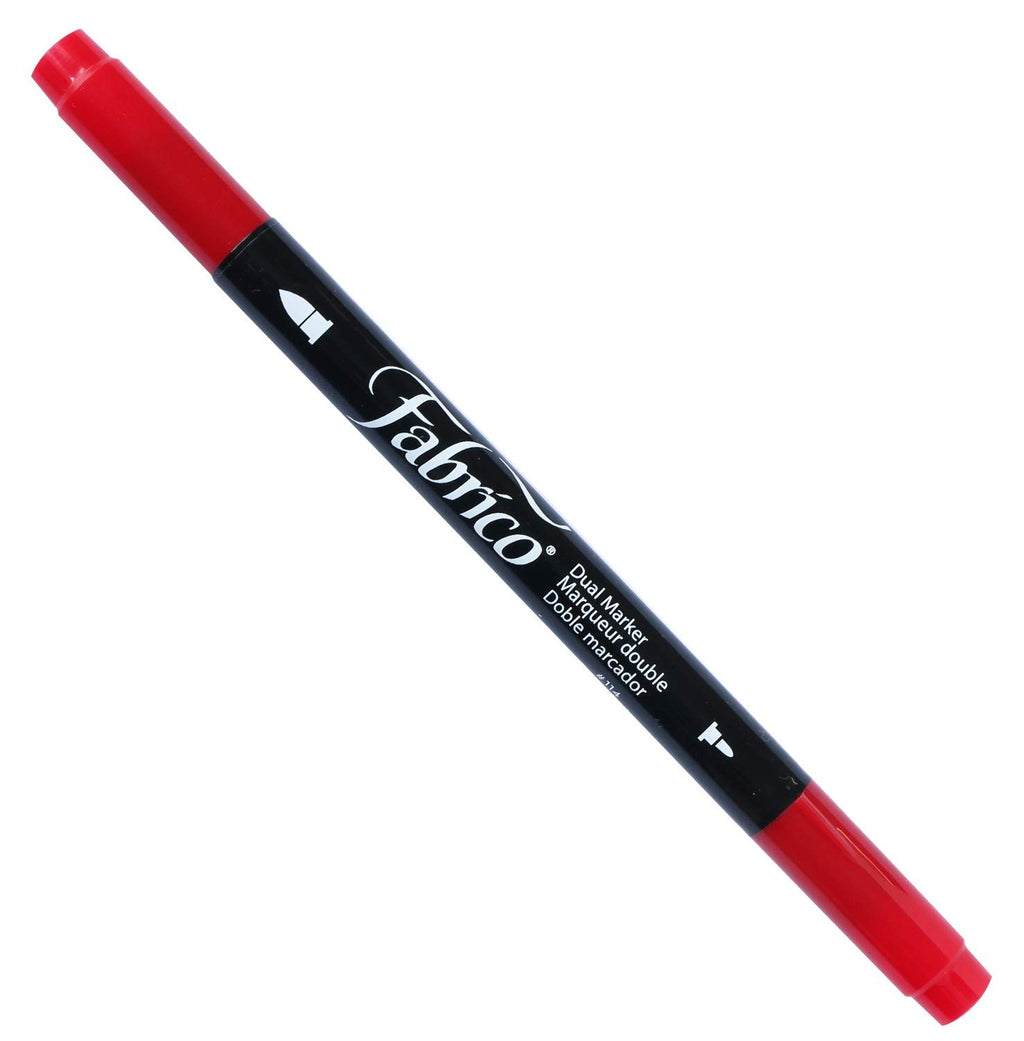 Tsukineko Dual-Ended Fabrico Marker Color-Fast, Poppy Red