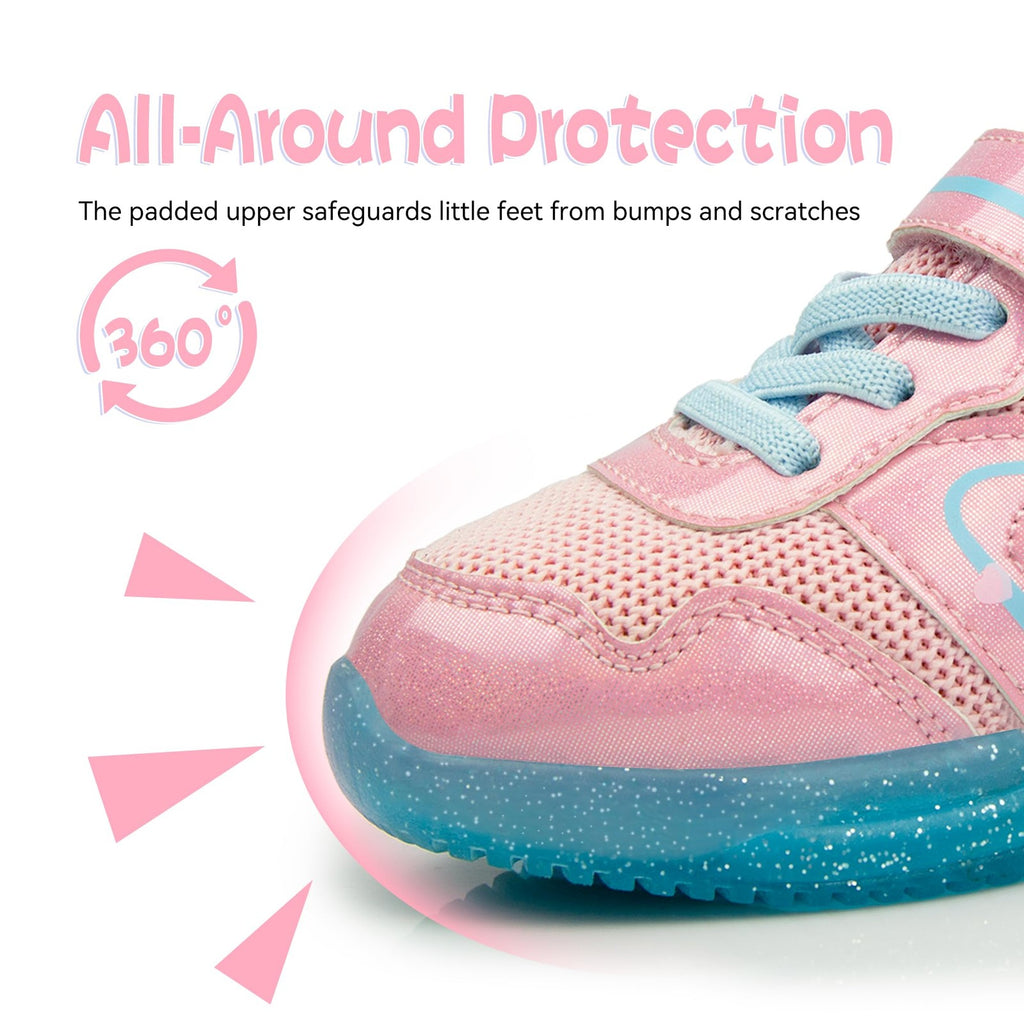 Size 10 Girls Light Up Sneakers w/ LED Lights Pink & Blue Toddler Shoes