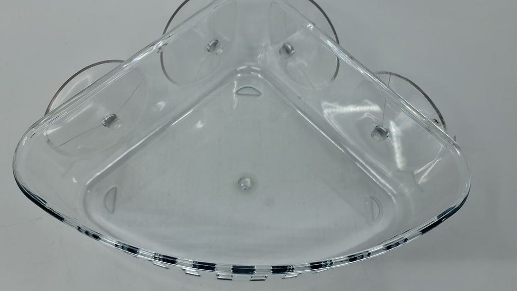 Corner Shower Caddy Basket w/ Suction Cups - Clear Plastic