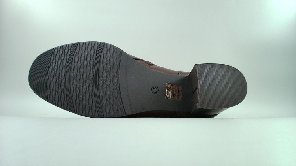 DREAM PAIRS Women's DAB212 Elastic Gore Chelsea Boots,Brown/PU,Size 8.5