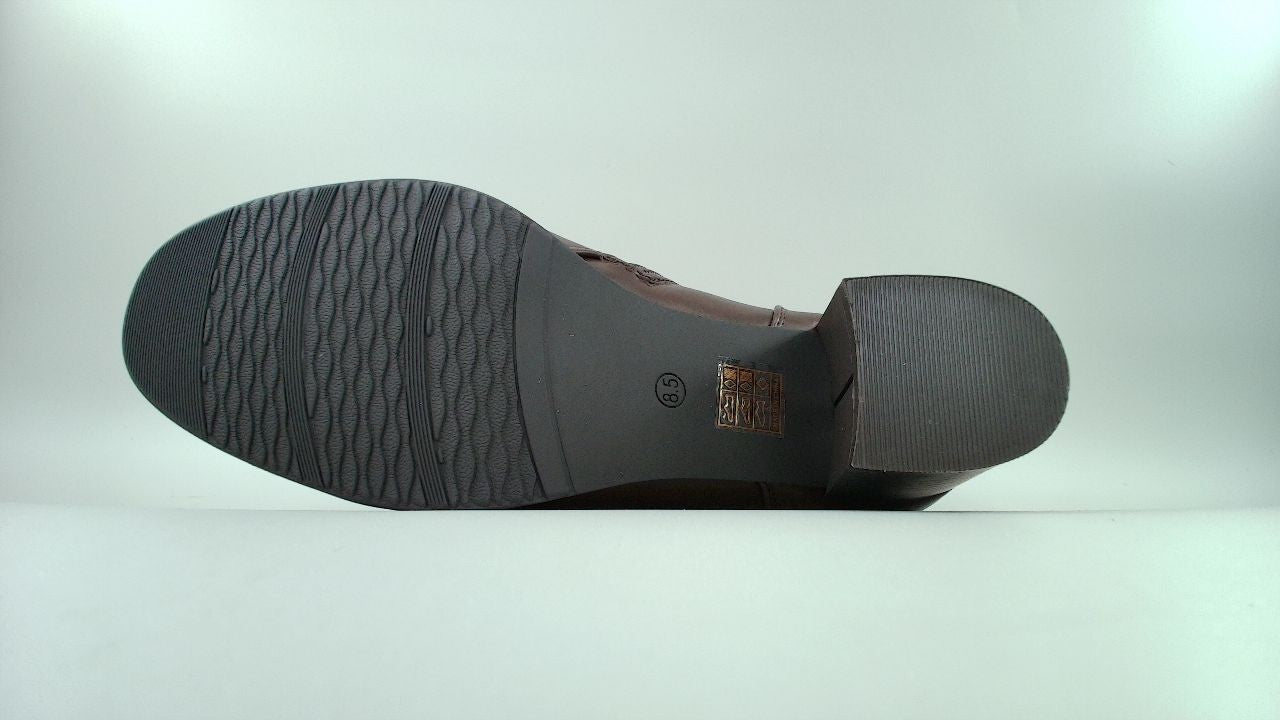 DREAM PAIRS Women's DAB212 Elastic Gore Chelsea Boots,Brown/PU,Size 8.5