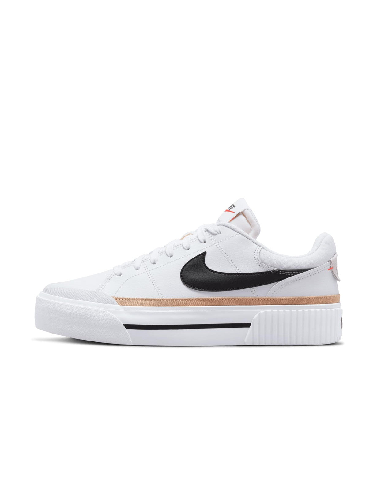 Nike Women's Court Legacy Lift Shoes, White/Black-Hemp-Team Orange, 8.5