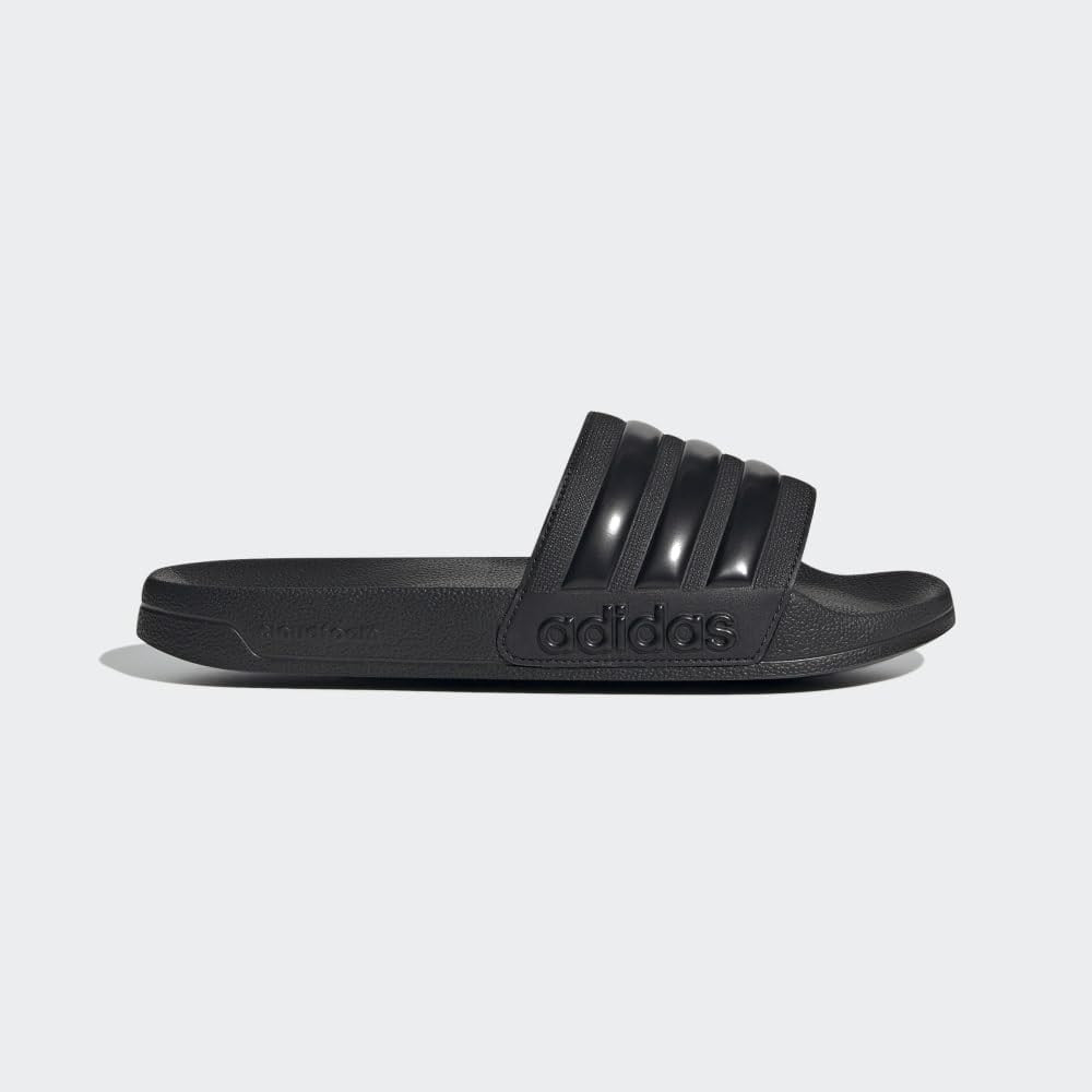 adidas unisex adult Shower Slide Sandal, Core Black/Core Black/Core Black, 8 US