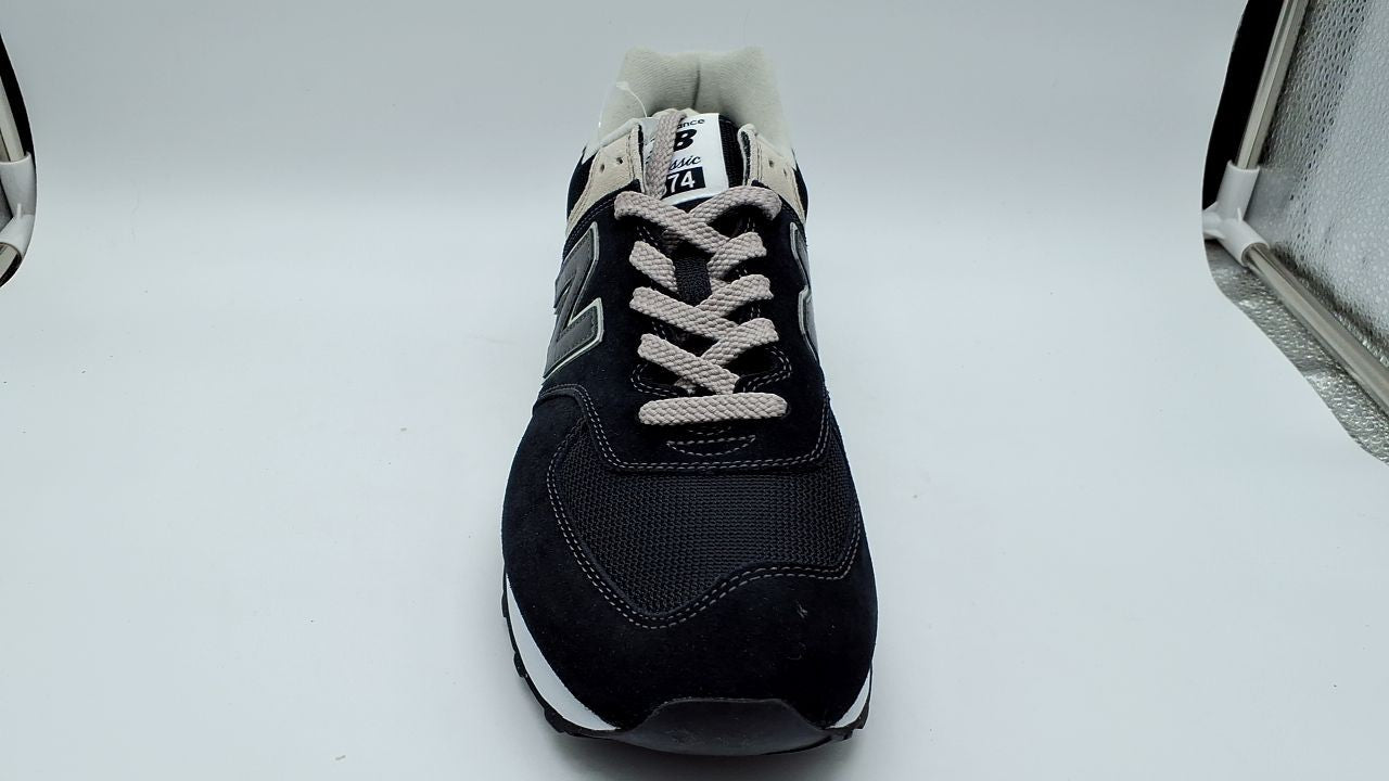 New Balance Men's 574 Core Sneaker, Black/White, 11 Wide