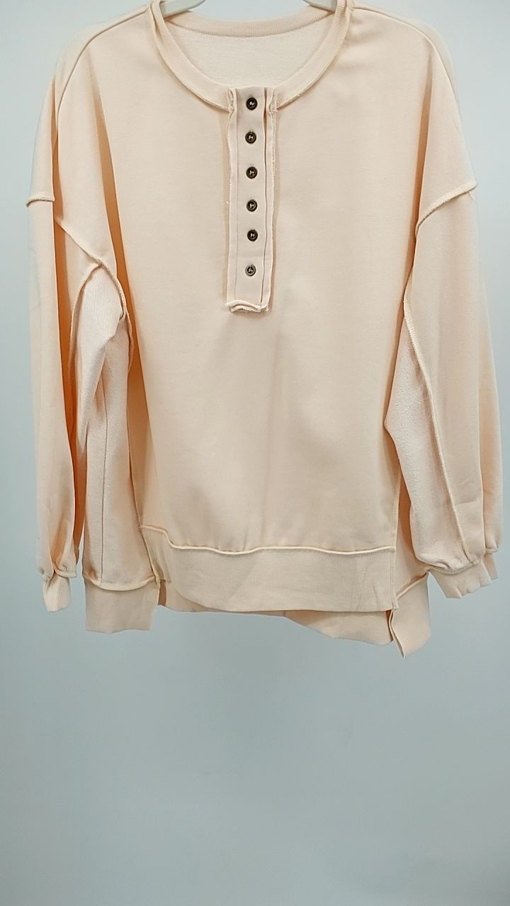 Exposed Seam Long Sleeve Sweatshirt