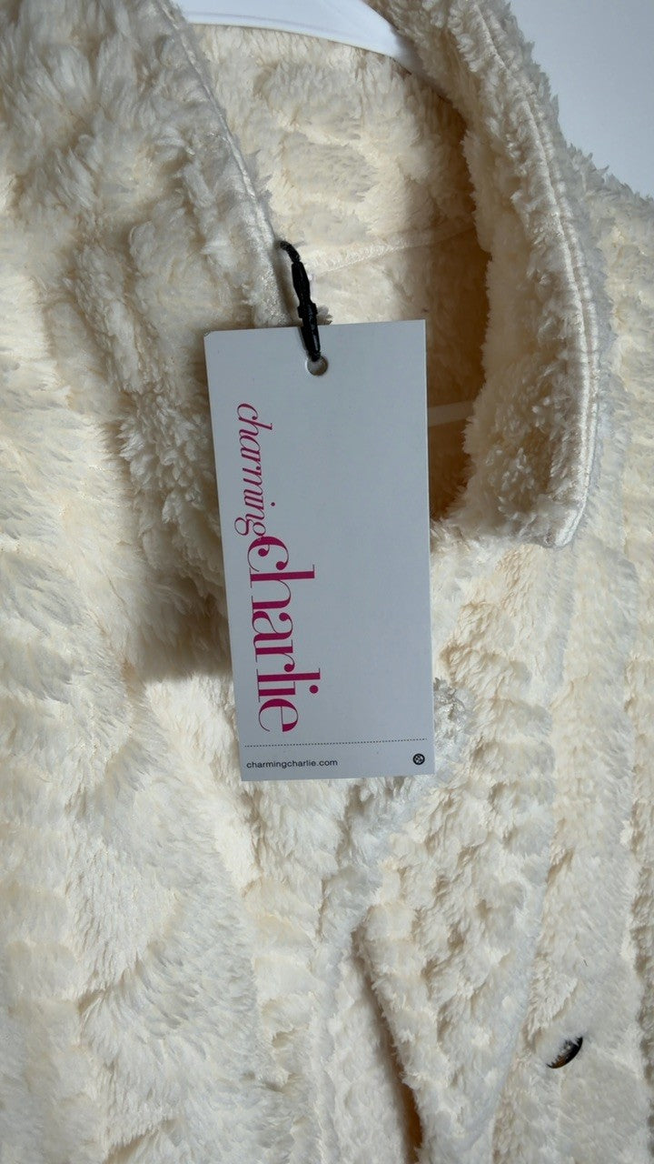 Fleece Double-Breasted Longline Coat