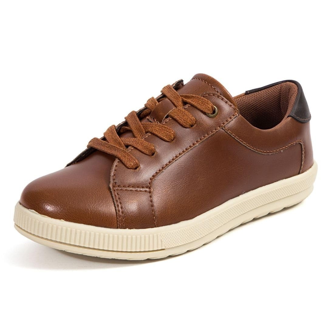 Deer Stags Boys' Joshua Dress Fashion Sneaker/Dark Tan/Dark Brown / 6 Big Kid