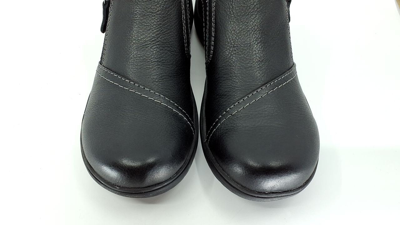 Clarks Women's Carleigh Ray Oxford, Black Leather, 7 Narrow