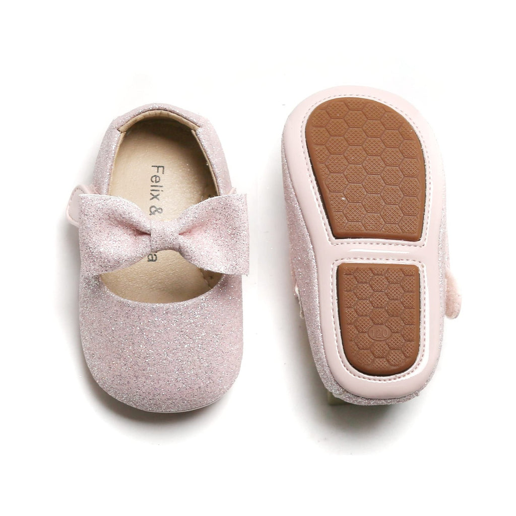 Felix & Flora Soft Sole Leather Baby Shoes - (Light Pink,12-18 Months Infant)