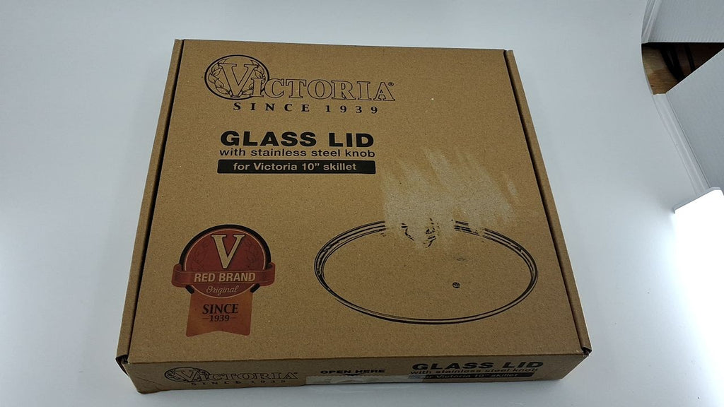 10-Inch Victoria Cast Iron Skillet Glass Lid, 9.5-Inch Internal