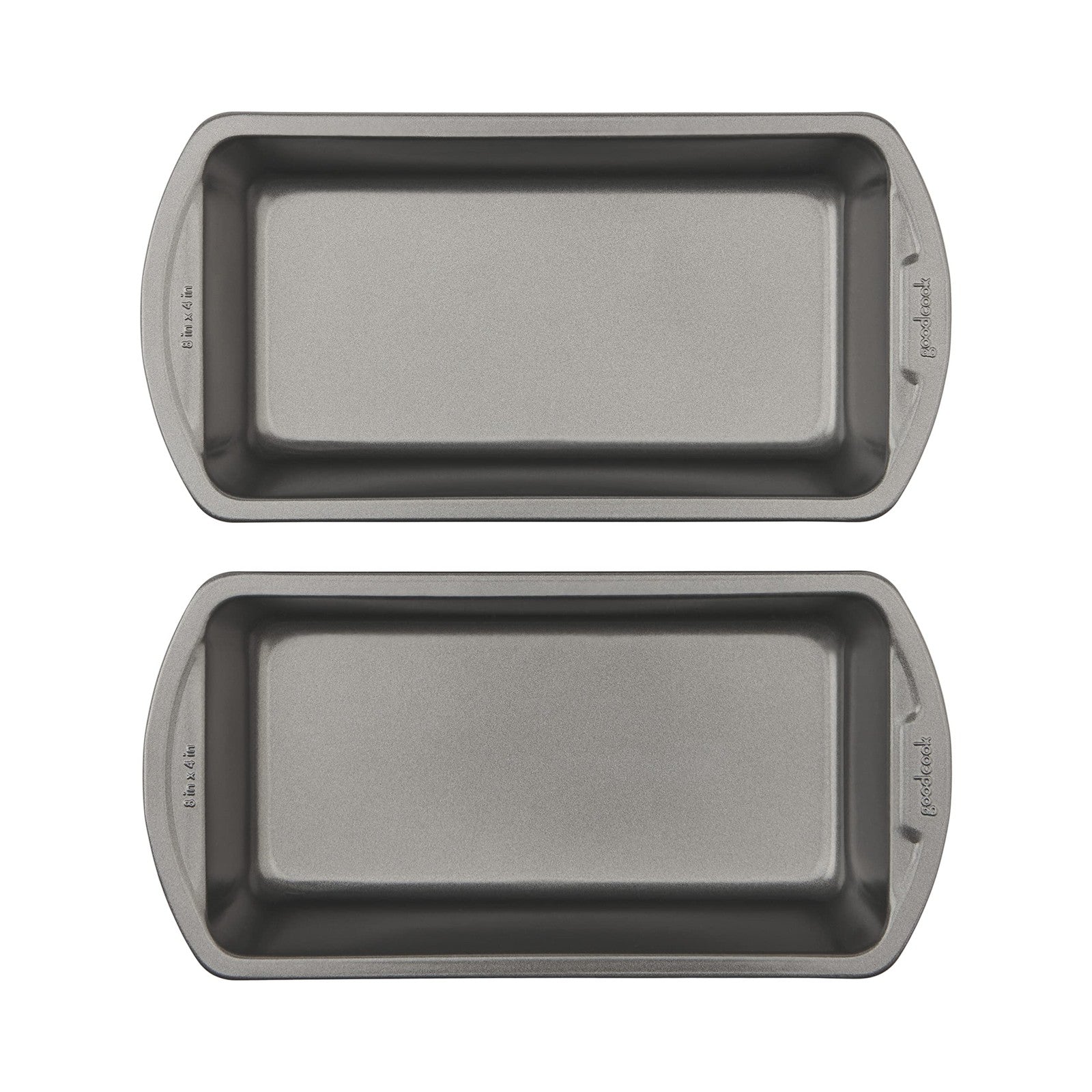 8x4-Inch Gray Nonstick Loaf Pans, Set of 2, Heavy-Duty Steel Bakeware