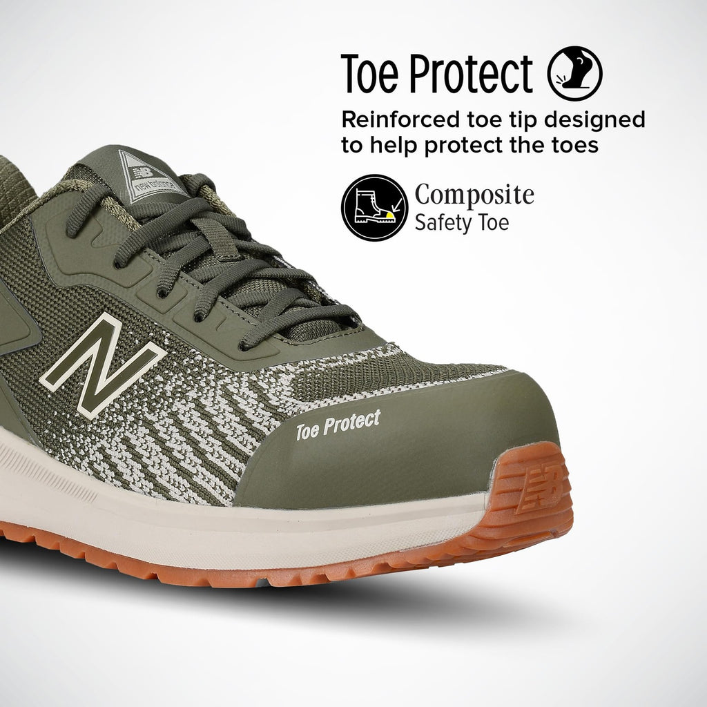 New Balance Men's Composite Toe Speedware Industrial Boot, Olive/White, 8