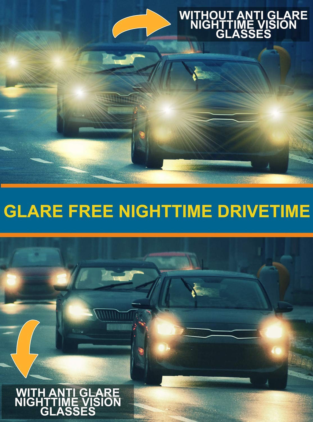 Night Driving Glasses Polarized Yellow Tint Fit Over Sunglasses