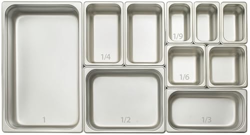 Winco 1/3 Size Pan, 4-Inch,Stainless Steel,Medium, 12.75"D x 7"W x 4"H