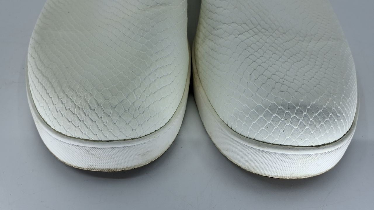 10 Wide Madison Slip On Fashion Sneakers, White Snake, Lightweight