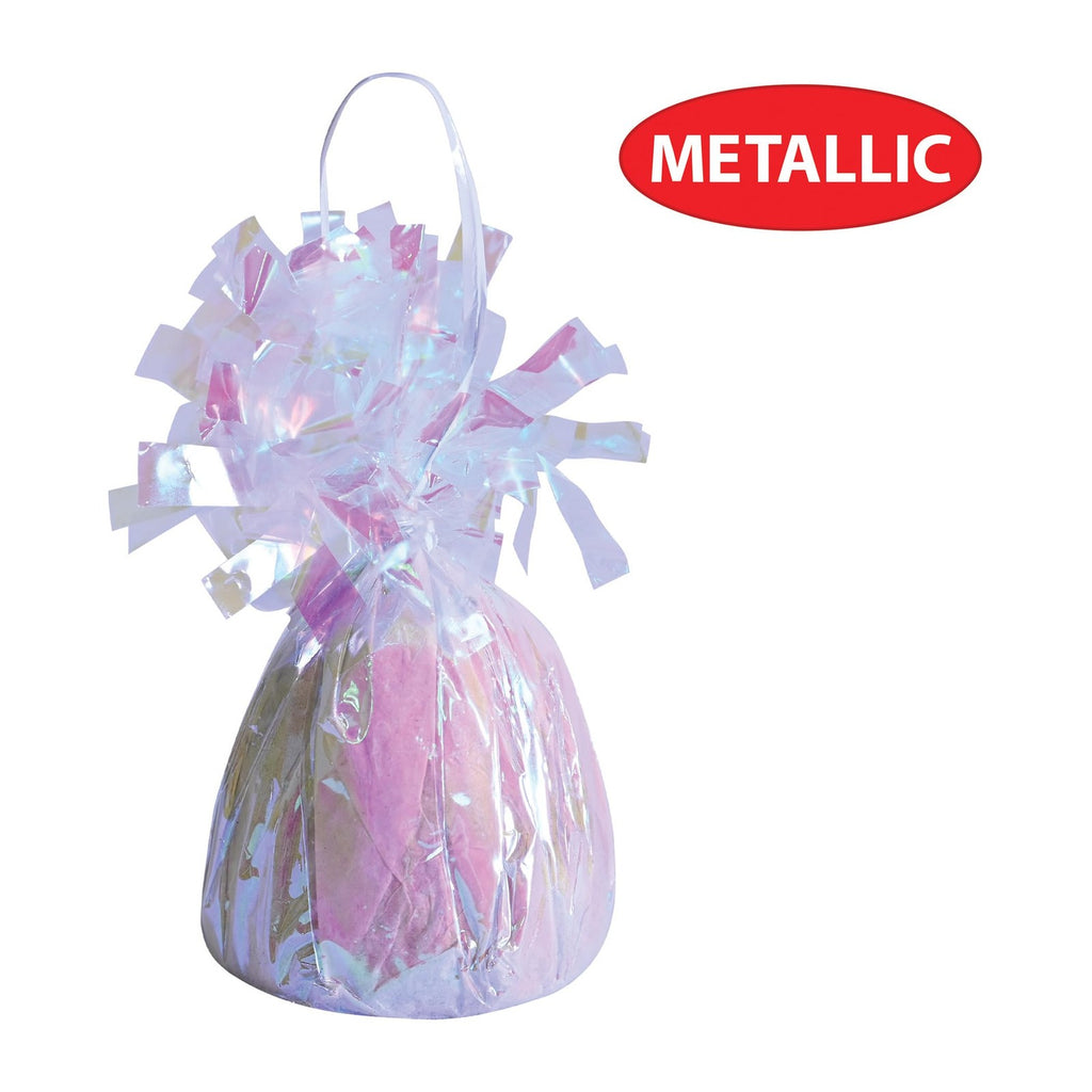 6 Pack Metallic Wrapped Balloon Weights, Opalescent, 6 Oz Centerpieces