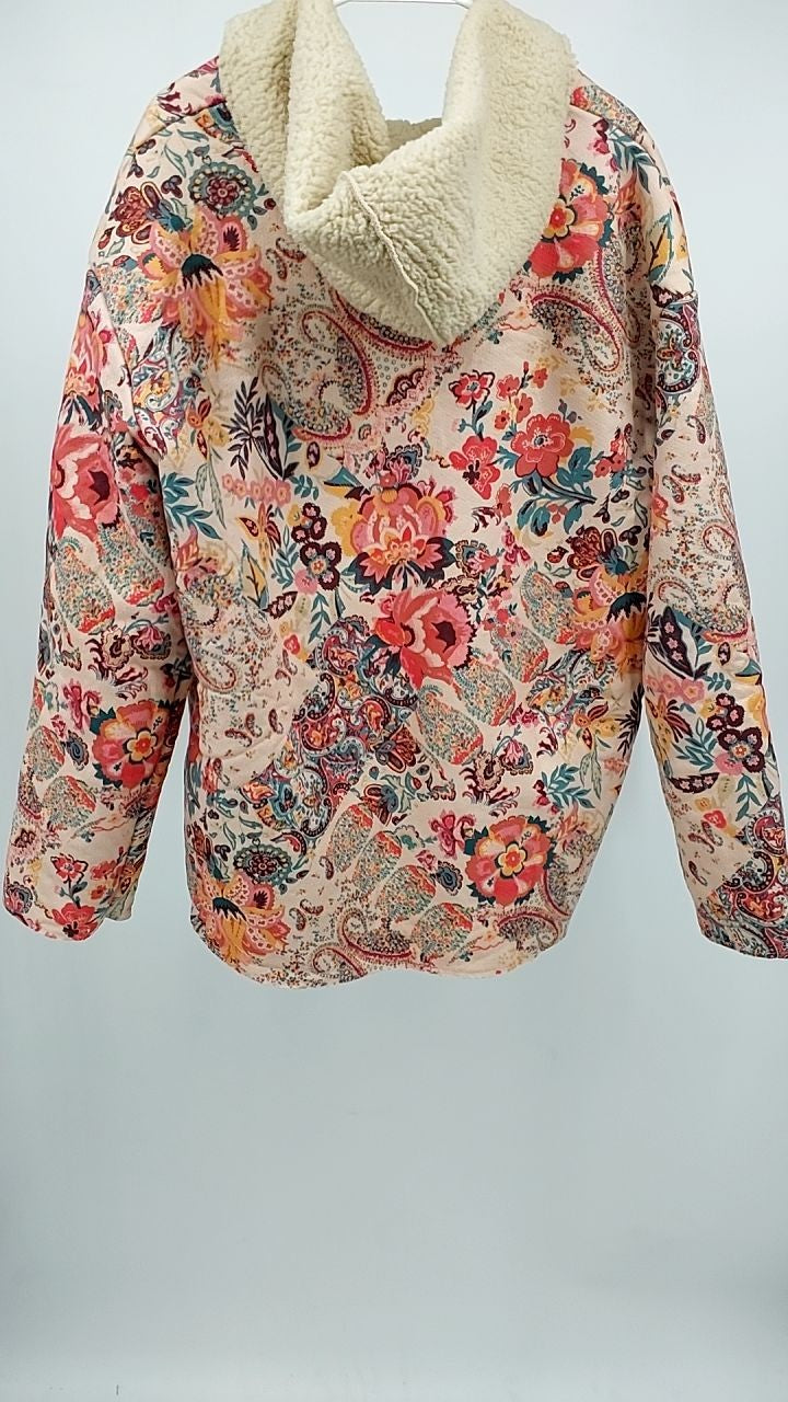 Printed Long Sleeve Hooded Jacket