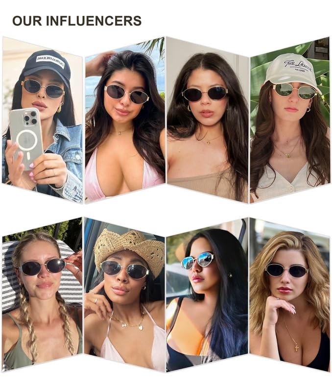 SOJOS Retro Oval Sunglasses Women UV400 Protection Gold/Brown