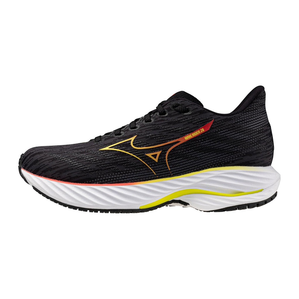 Mizuno Women's Wave Rider 28 Road Running Shoe 8.5 Black/Evening Primrose