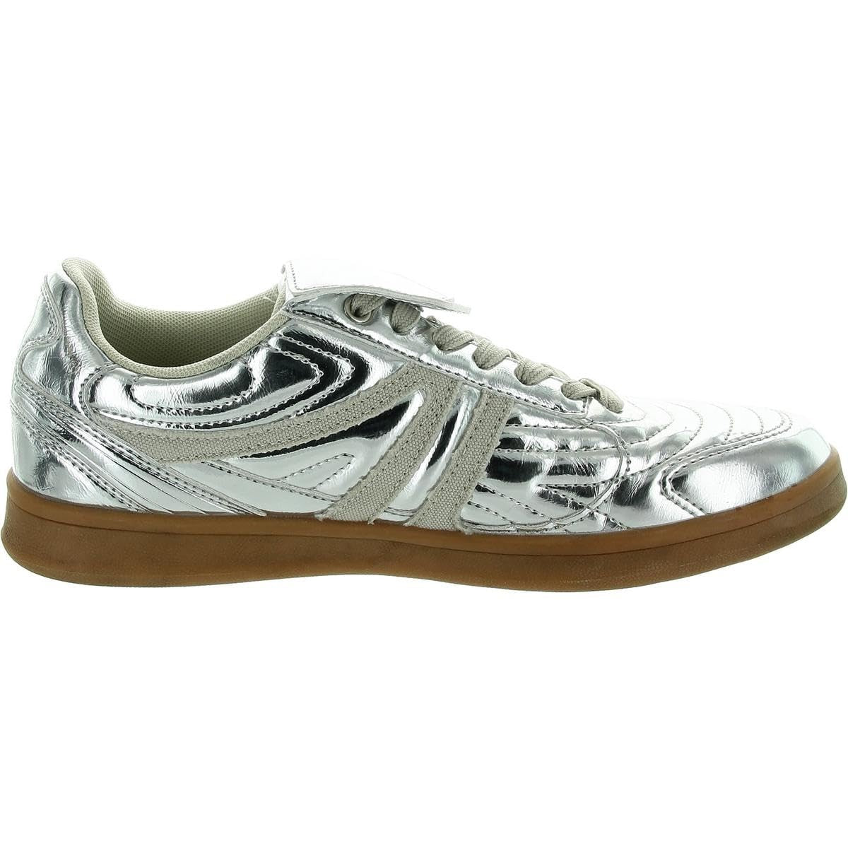 Steve Madden Women's Madrid Sneaker, Silver, 10