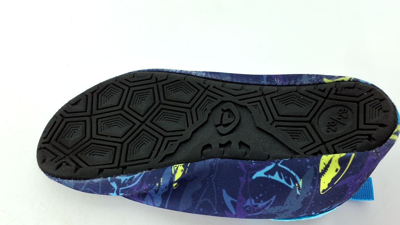 VIFUUR Kids Aqua Socks Water Shoes Purple Yellow Fish Quick Dry 28/29