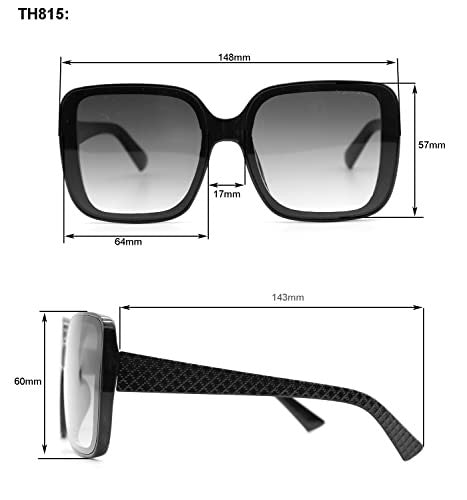 TAHARI TH815 Retro Oversized Square Sunglasses 64mm Nude UV Protection