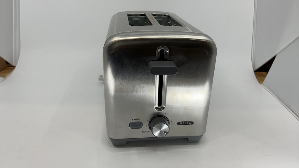 Bella Stainless Steel 2 Slice Toaster, Extra Wide Slots, 6 Browning Options