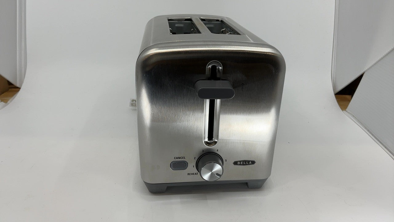 Bella Stainless Steel 2 Slice Toaster, Extra Wide Slots, 6 Browning Options