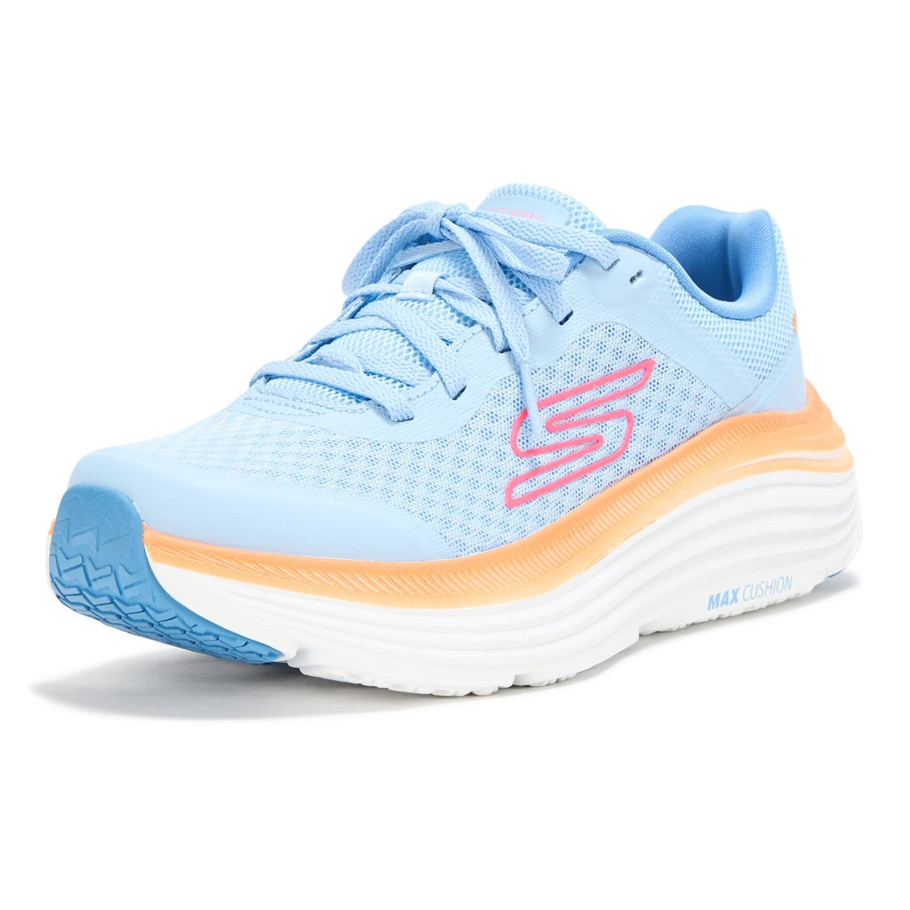 Skechers Women's Max Cushioning Endeavour Canova Sneaker, Blue/Orange, 7