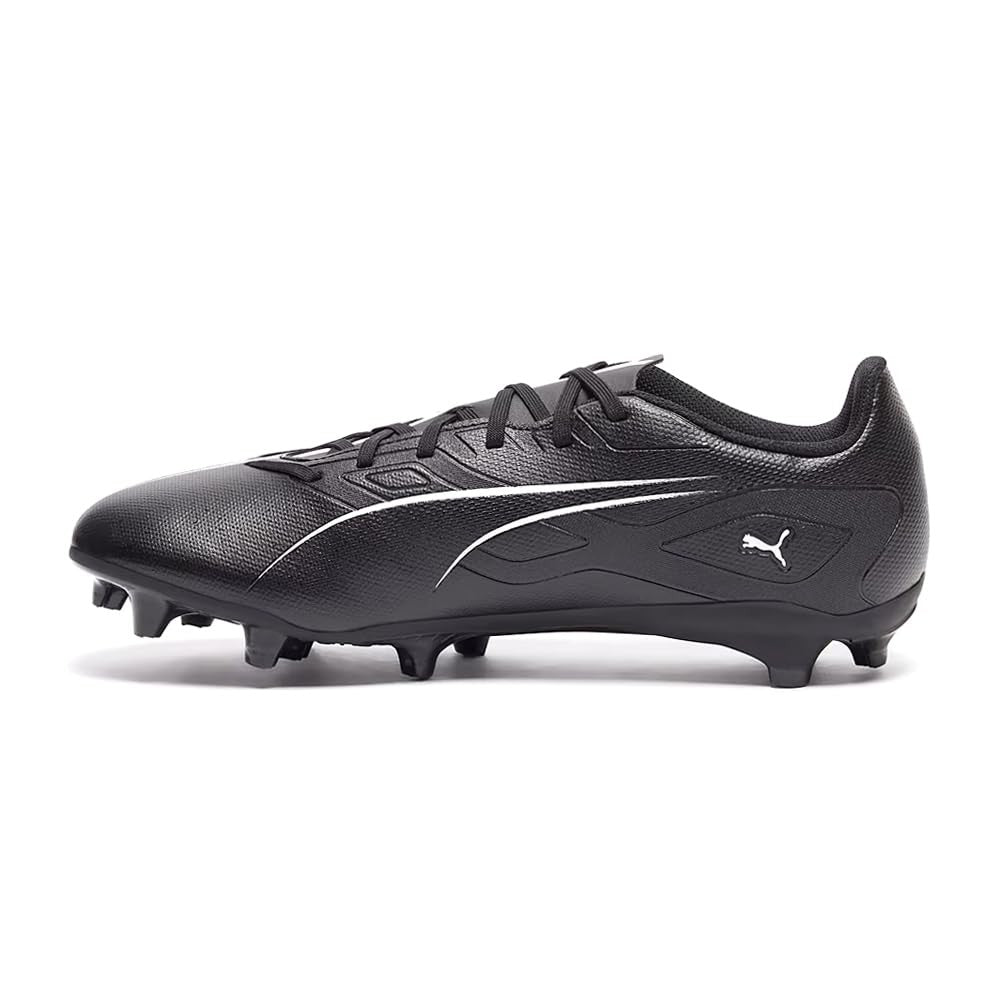PUMA Men's Ultra 5 Play Firm Ground Soccer Shoes, Black/White, 8