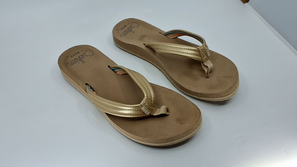 Reef Womens Flip Flops, Cushion Footbed, Golden Hour, Size 10