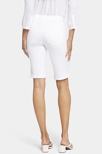 NYDJ Women's Briella Roll Cuff Jean Long Slimming Denim Shorts, Optic White, 8