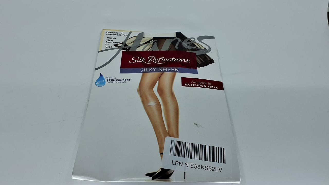 Hanes Silk Reflections Control Top Pantyhose, Size EF, Barely There