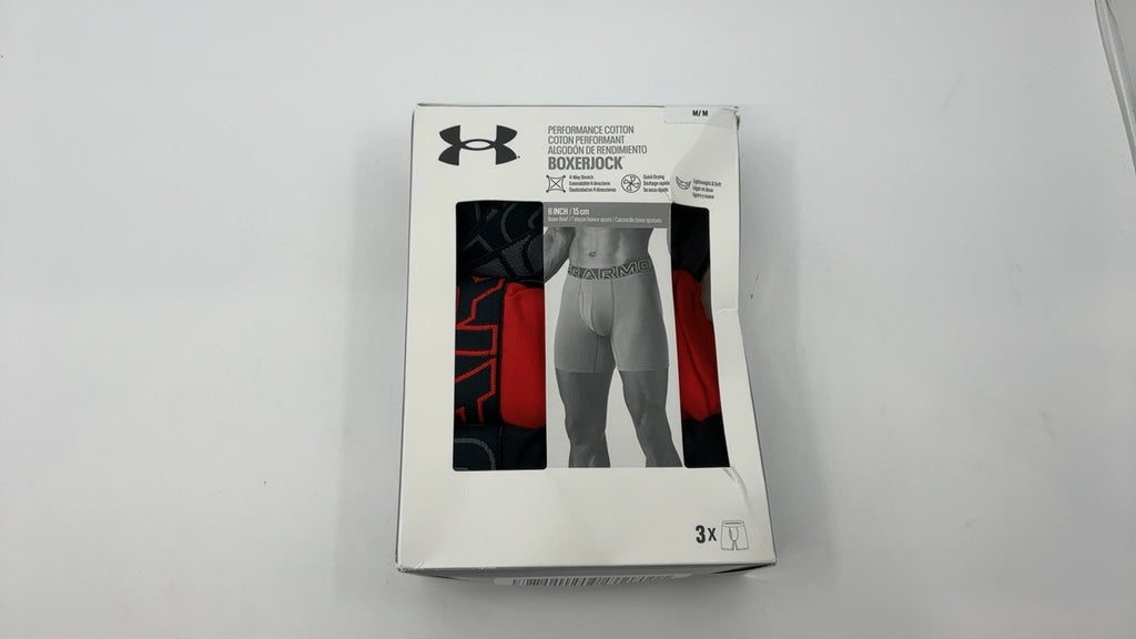 Performance Cotton Boxers 3-Pack, 6in, Castlerock Heather, Under Armour, MD