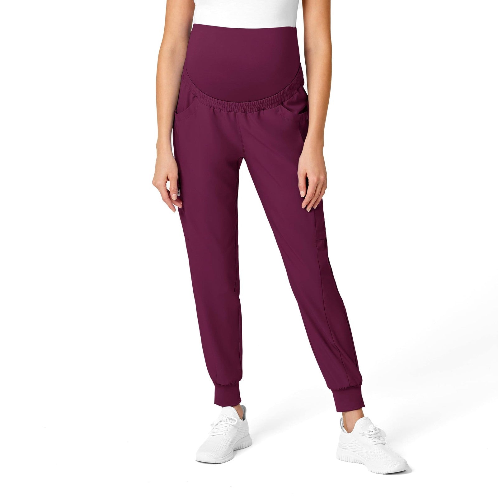 WonderWink W123 Women’s Maternity Pant — Wine, 3X