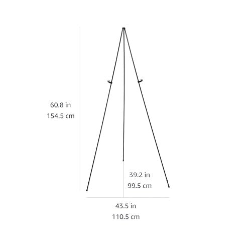 Black Steel Tripod Easel, Collapsible & Portable, Supports 5 Pounds
